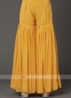 Chiffon Sharara Suit In Mustard Yellow